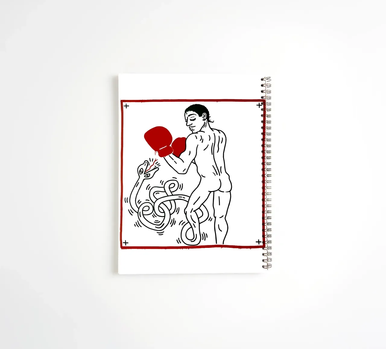 Portrait of Macho Camacho by Keith Haring spiral notebook by tokovictory