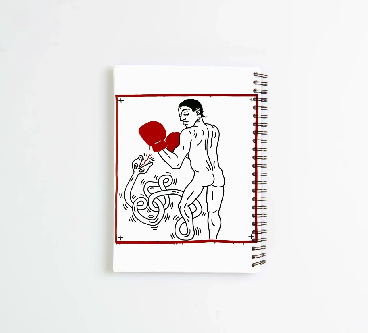 Portrait of Macho Camacho by Keith Haring spiral notebook by tokovictory