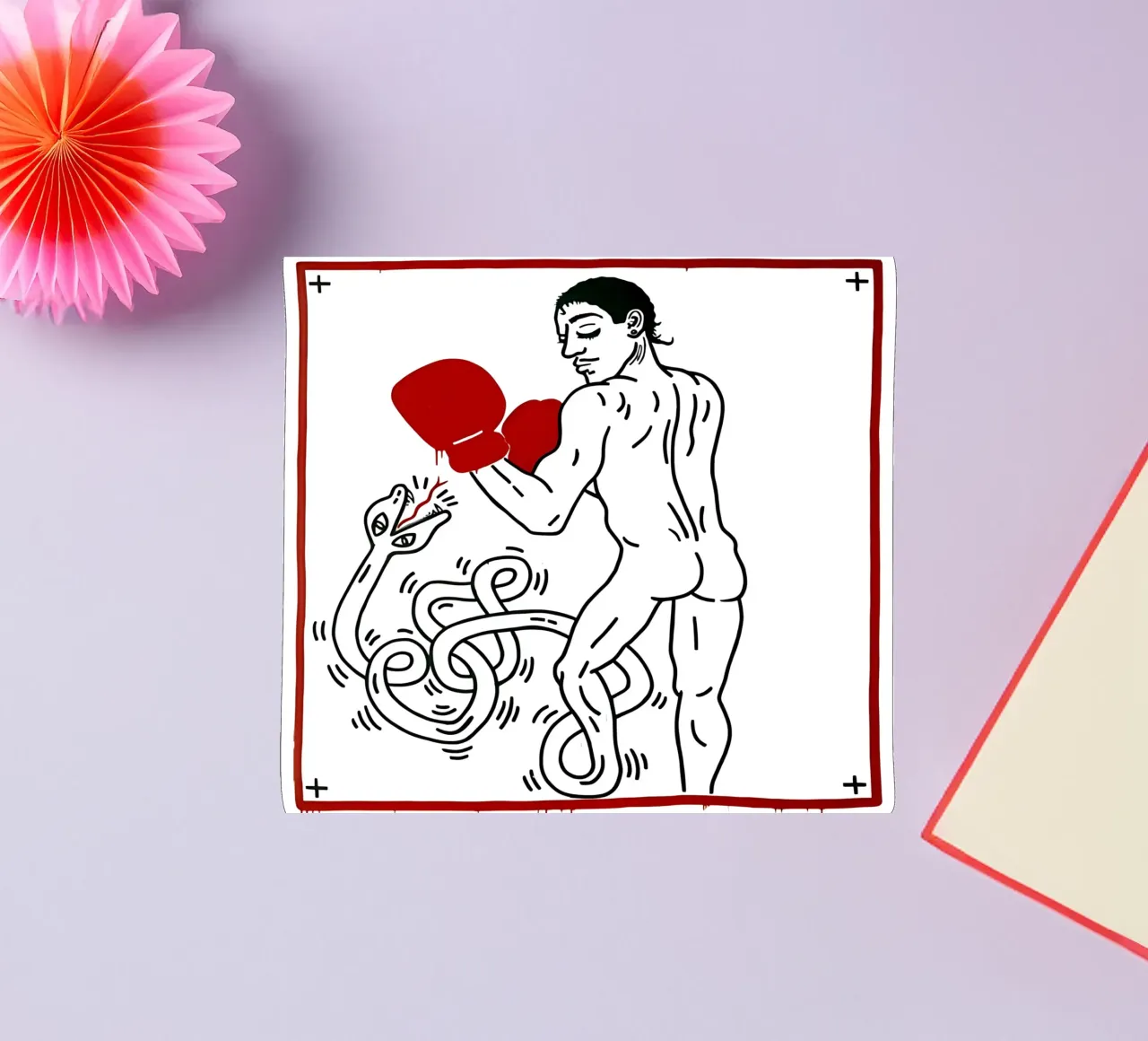 Ritratto di Macho Camacho di Keith Haring adesivo da tokovictory