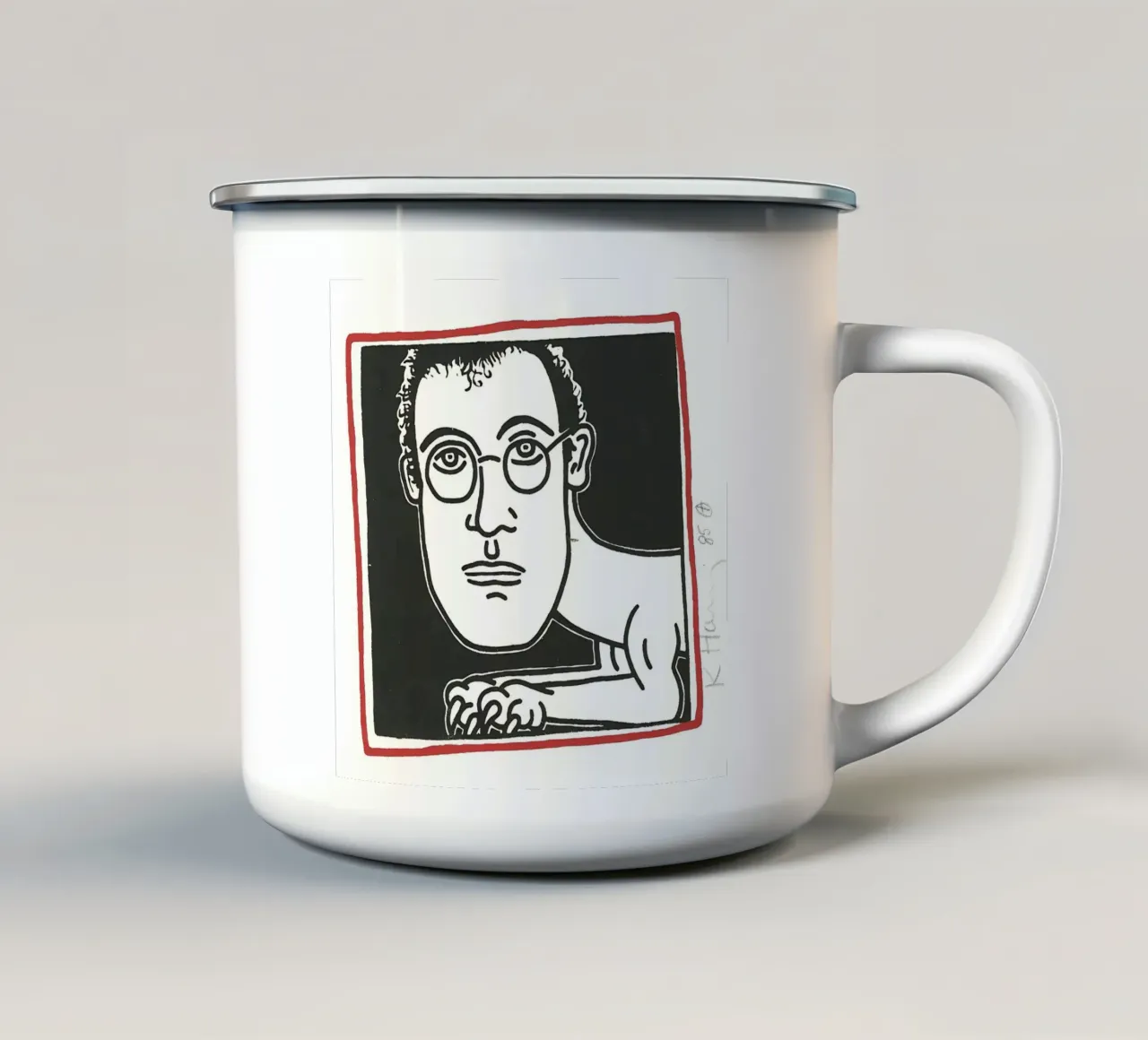 Autoritratto di Keith Haring tazza in smalto da tokovictory