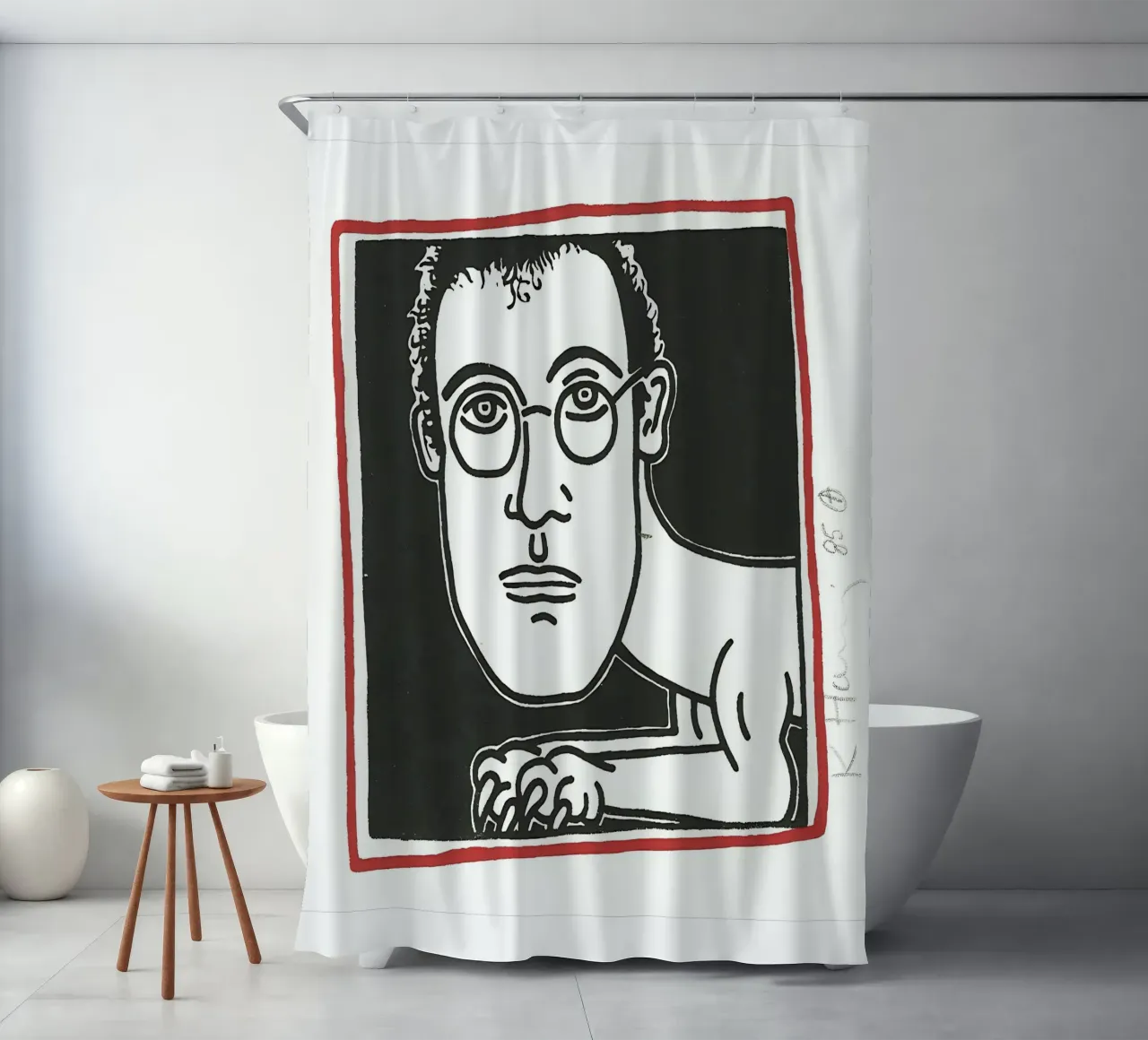 Selbstporträt von Keith Haring Duschvorhang von tokovictory