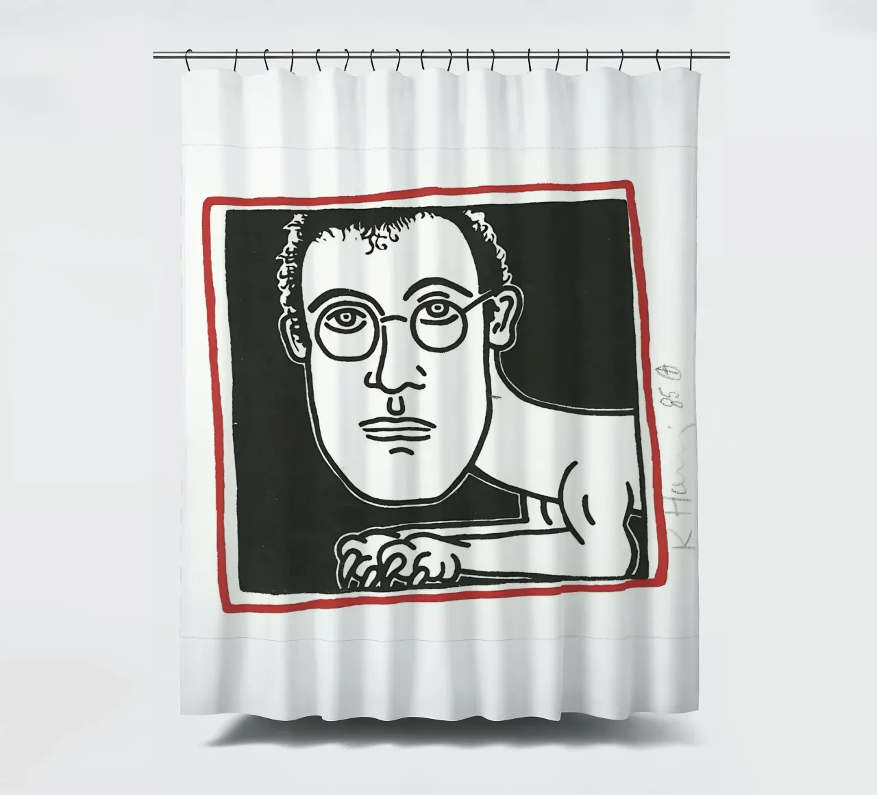 Selbstporträt von Keith Haring Duschvorhang von tokovictory