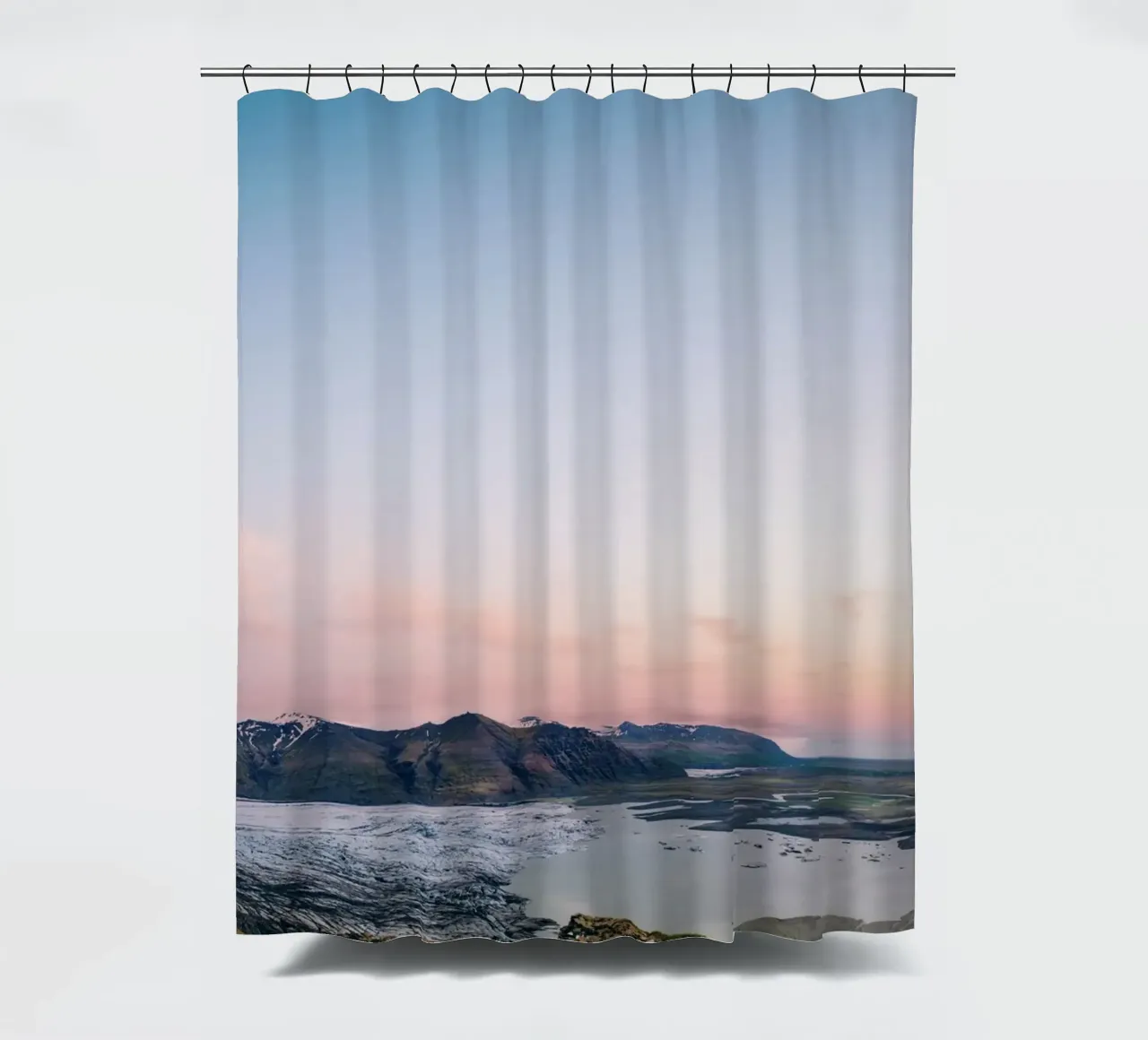 Icelandic Dawn: Where Ice Meets Elysian Hues tenda da doccia da zenitt