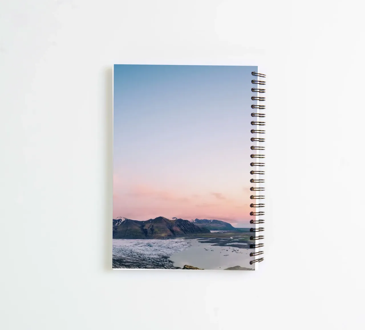 Icelandic Dawn: Where Ice Meets Elysian Hues spiral notebook by zenitt