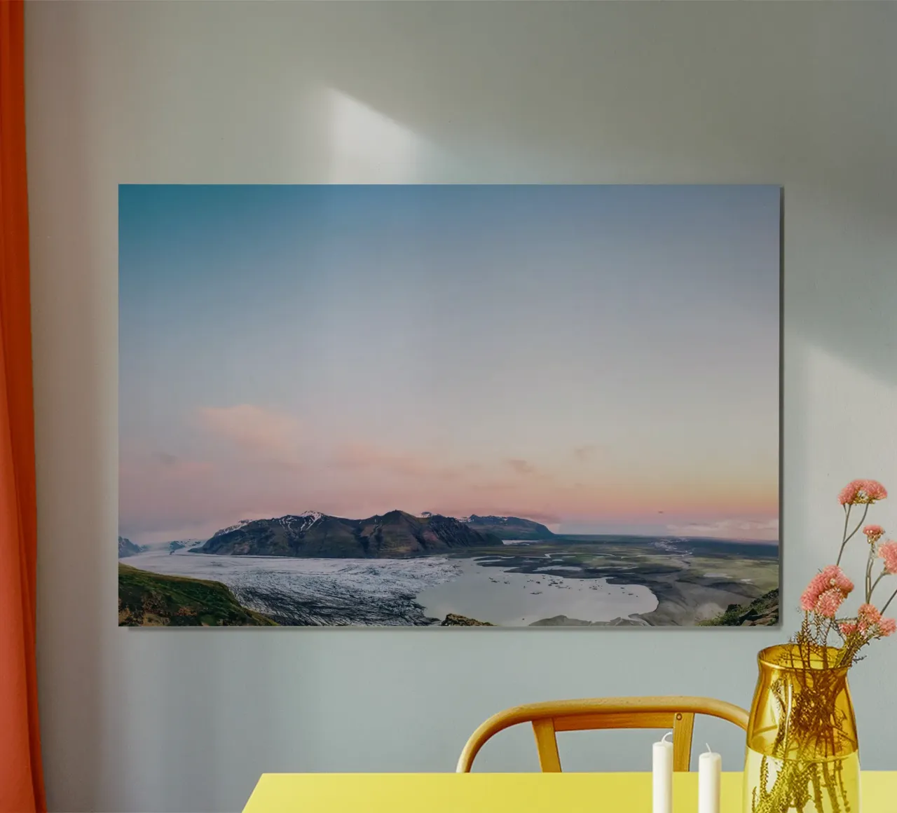 Icelandic Dawn: Where Ice Meets Elysian Hues carta hahnemühle da zenitt
