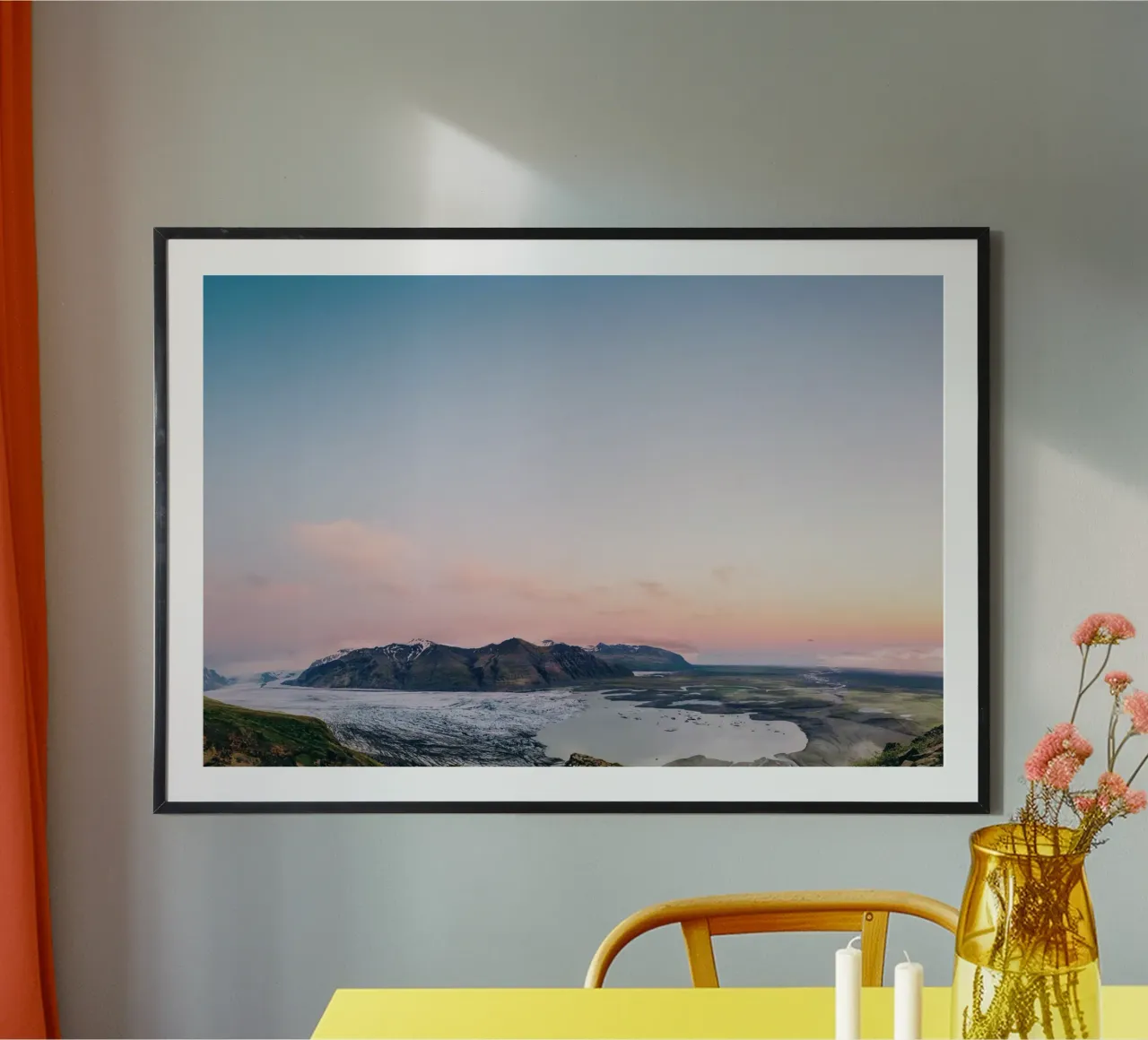 Icelandic Dawn: Where Ice Meets Elysian Hues carta hahnemühle da zenitt