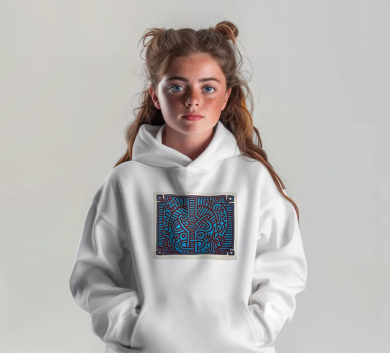 Buddha di cioccolato 1 di Keith Haring felpa bambino con cappuccio da tokovictory