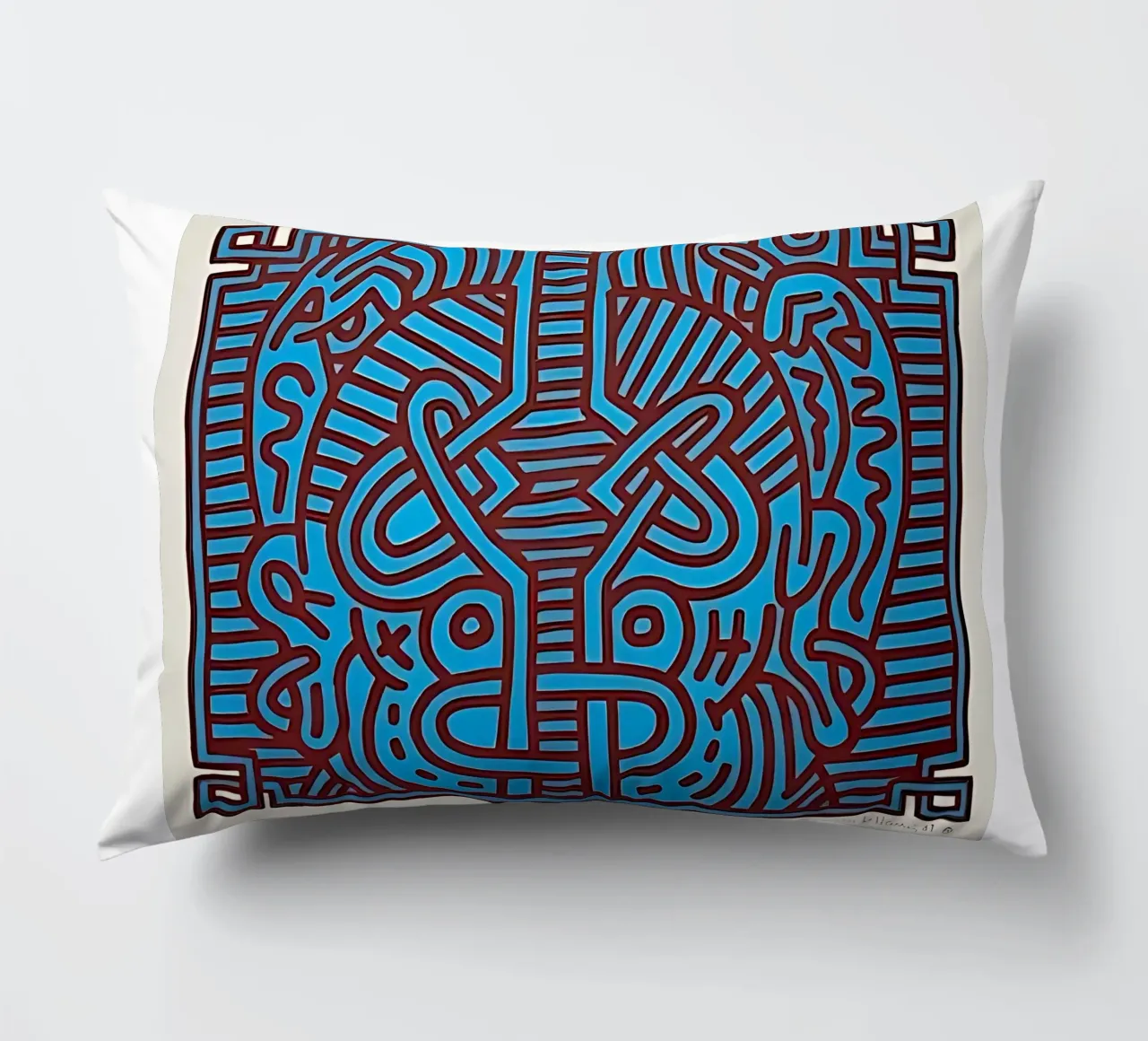 Buddha di cioccolato 1 di Keith Haring cuscino da tokovictory