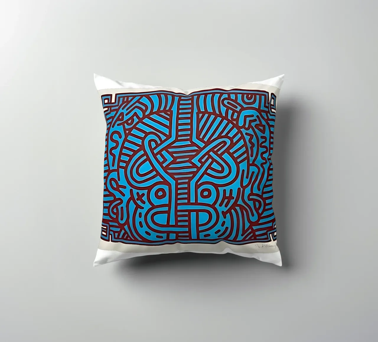 Buddha di cioccolato 1 di Keith Haring cuscino da tokovictory