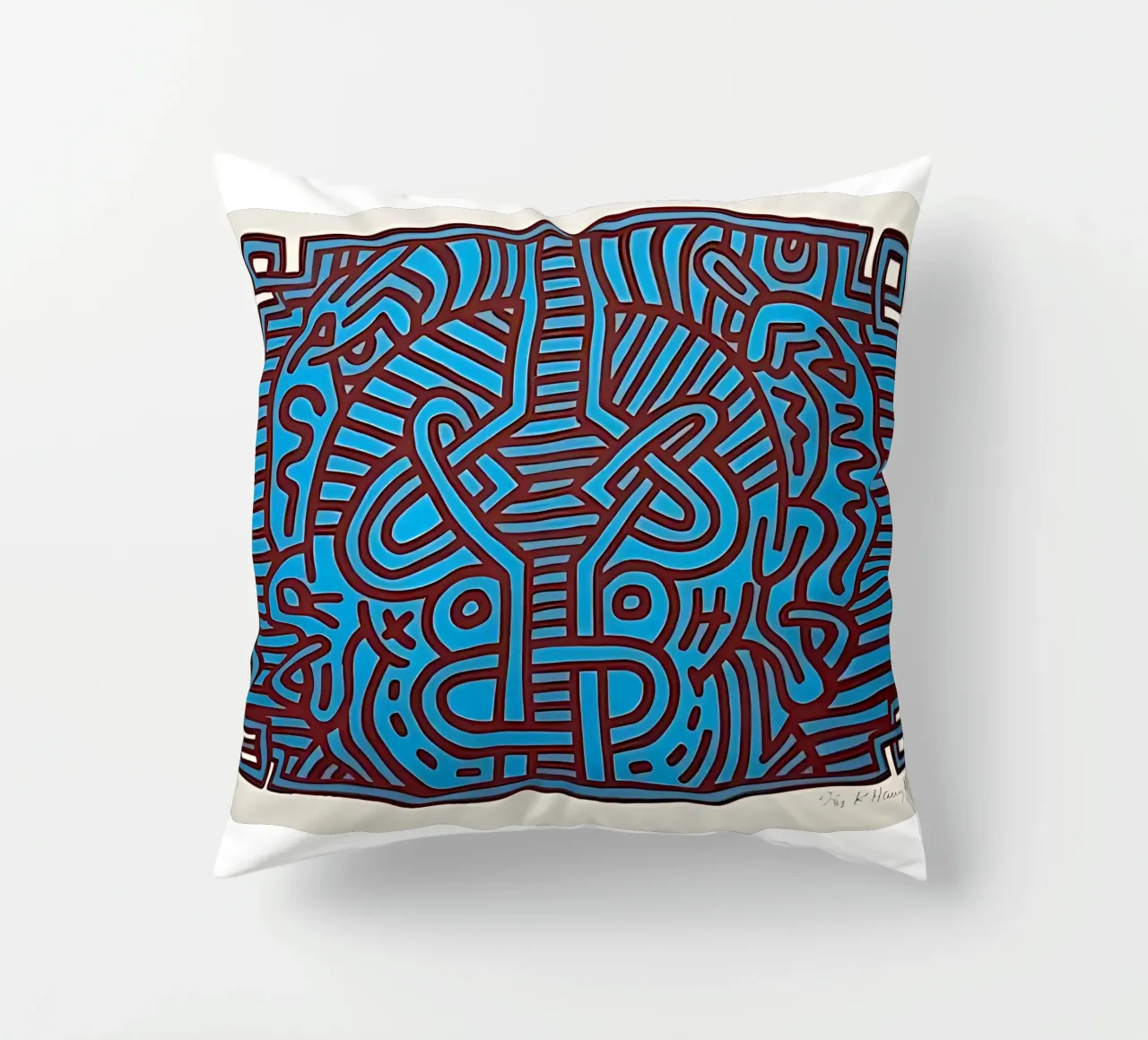 Buddha di cioccolato 1 di Keith Haring cuscino da tokovictory