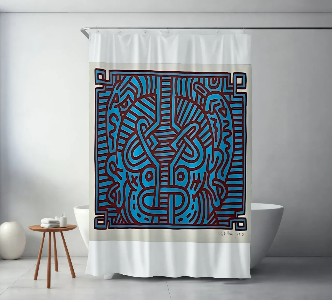 Buddha di cioccolato 1 di Keith Haring tenda da doccia da tokovictory