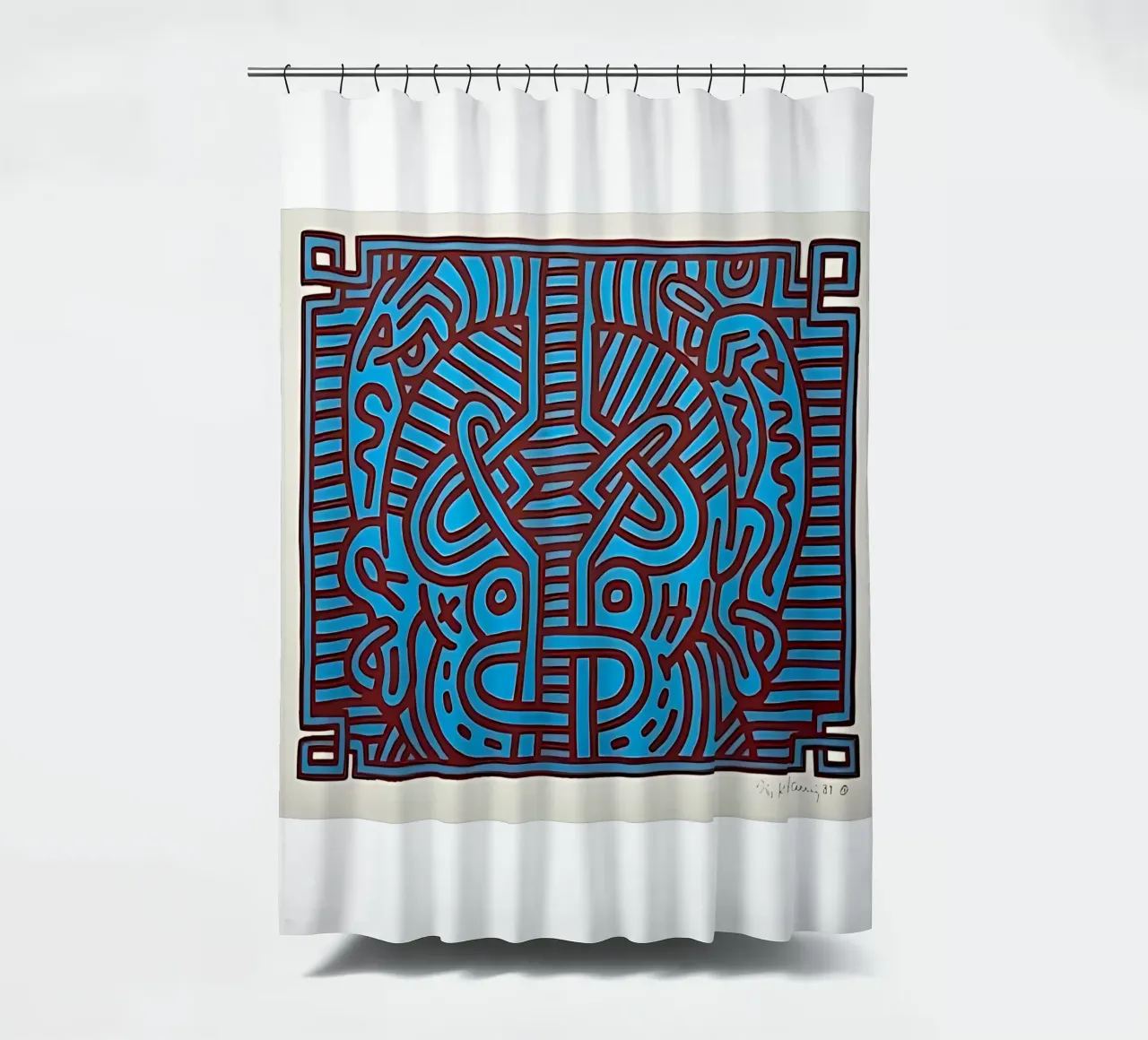 Buddha di cioccolato 1 di Keith Haring tenda da doccia da tokovictory