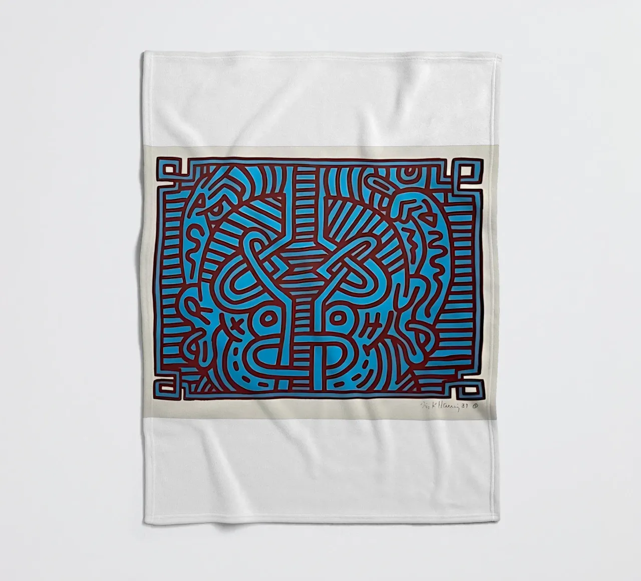Buddha di cioccolato 1 di Keith Haring coperta in pile da tokovictory