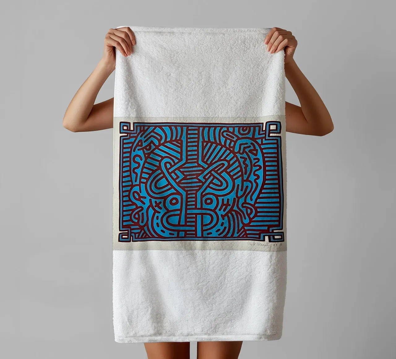 Buddha di cioccolato 1 di Keith Haring asciugamano da bagno da tokovictory