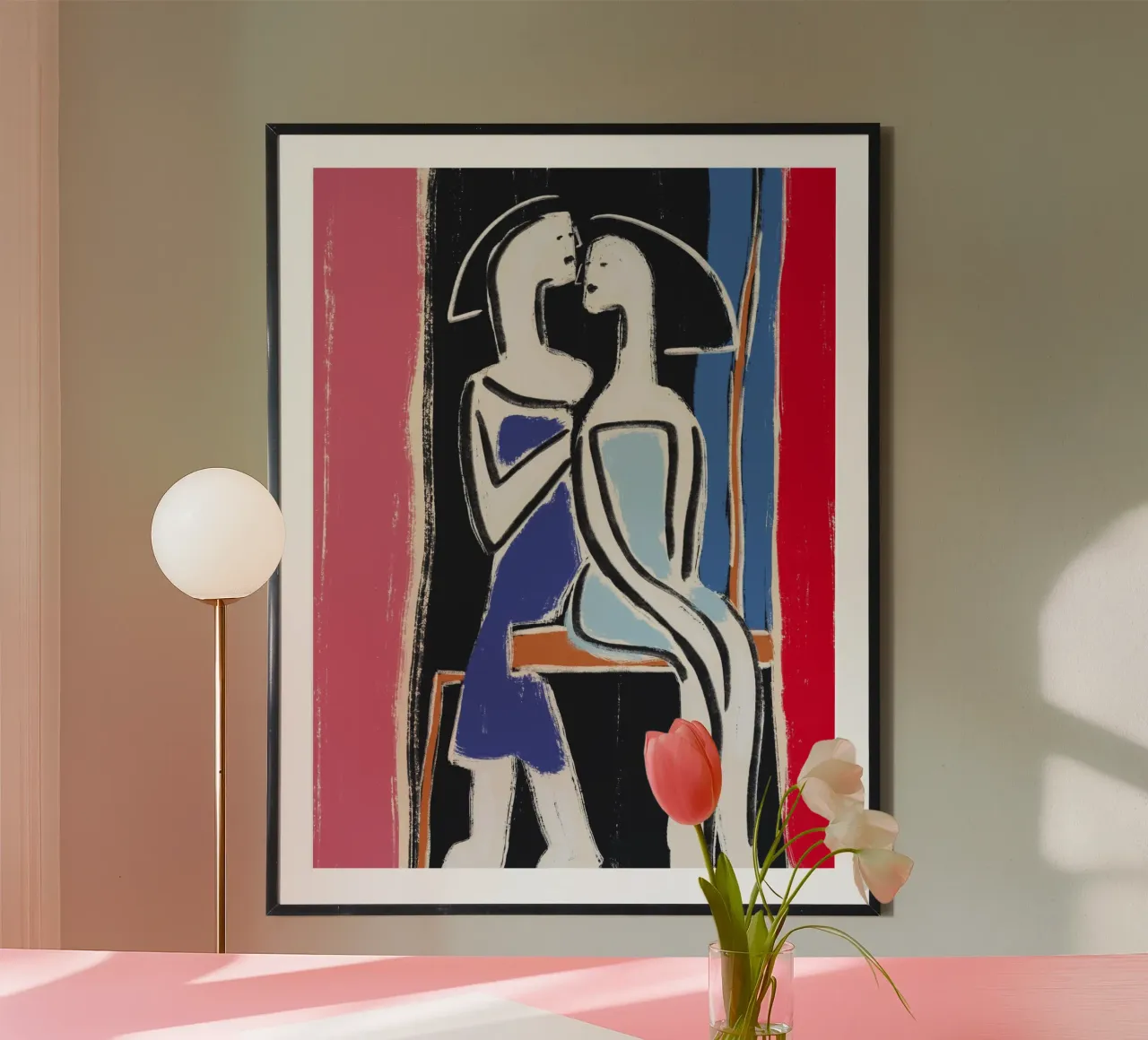 Sorelle poster con telaio in legno da Little Dean