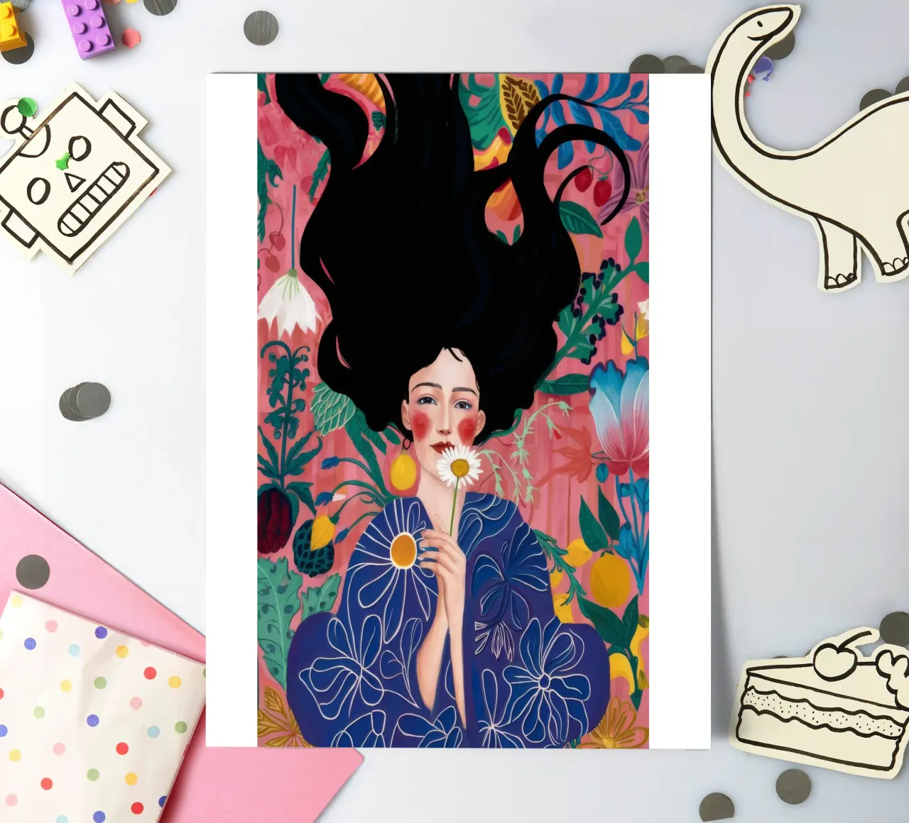 Psychedelic Flower Symphony sticker sheet by Aether Brush