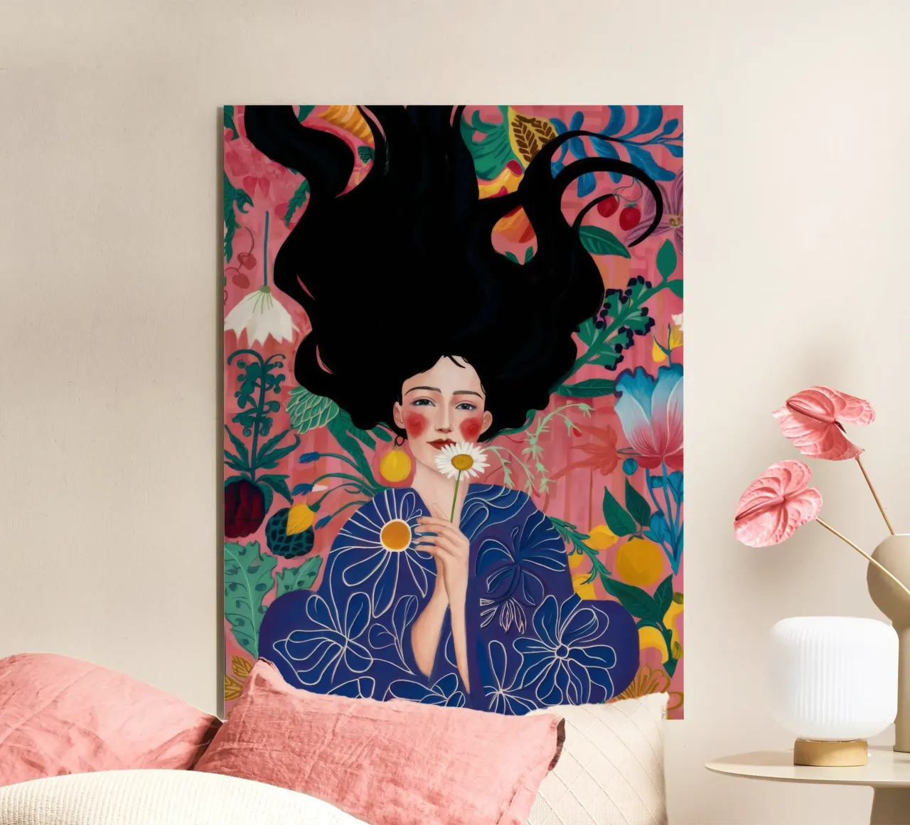 Psychedelic Flower Symphony alu-dibond by Aether Brush