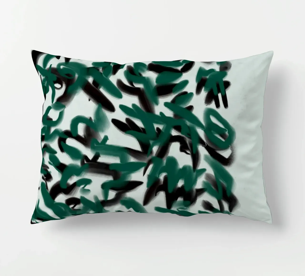 Pennellate astratte in verde cuscino da Little Dean
