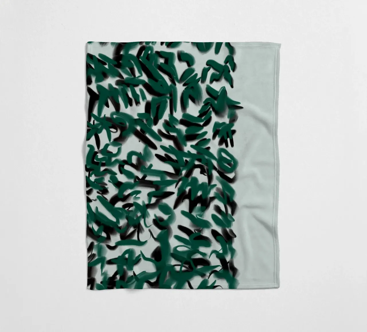 Pennellate astratte in verde coperta in pile da Little Dean