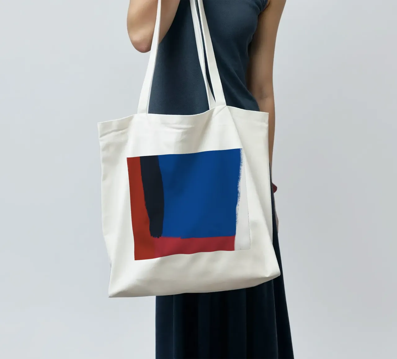 Abstract color block composition tote bag by Little Dean