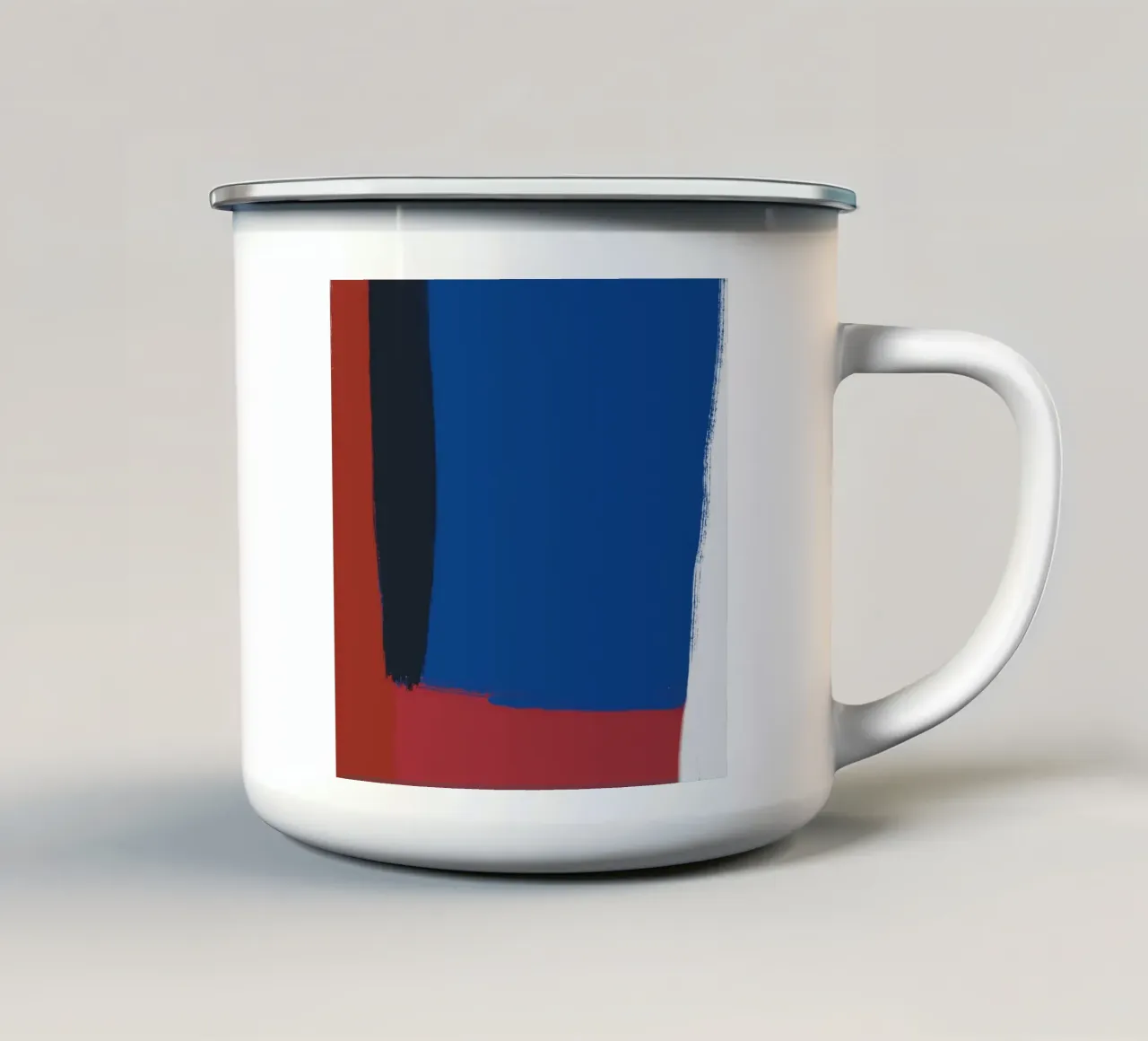 Composition abstraite de blocs de couleurs mug en émail de Little Dean