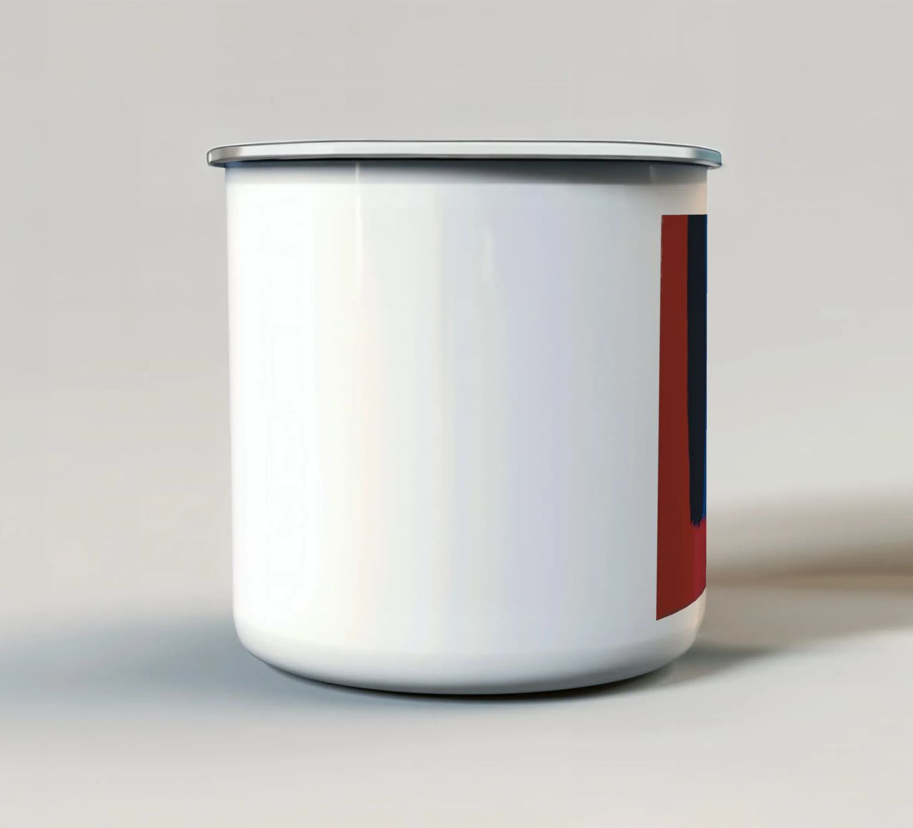 Composizione astratta a blocchi di colore tazza in smalto da Little Dean