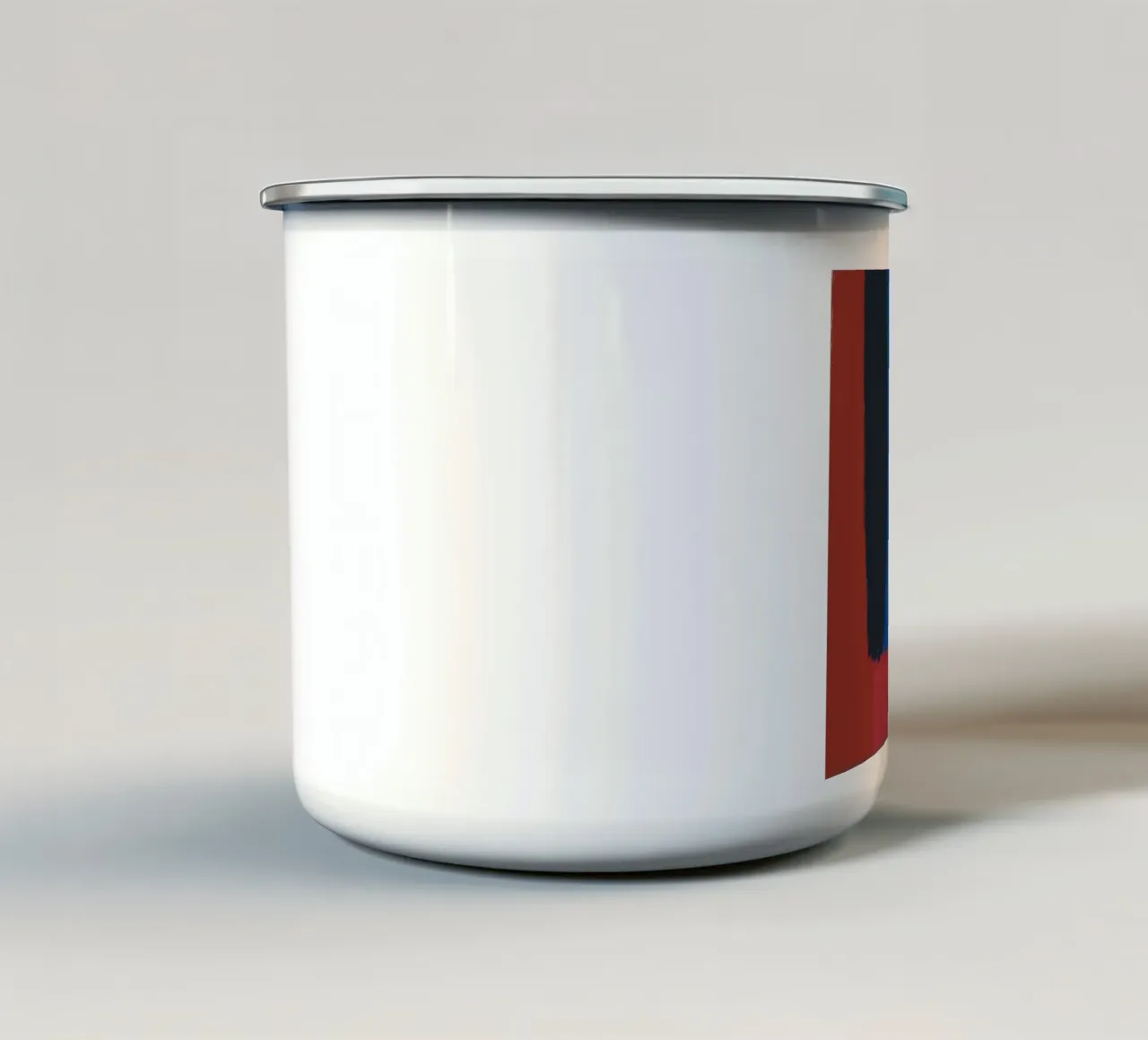 Abstrakte Farbblockkomposition Emaille Tasse von Little Dean