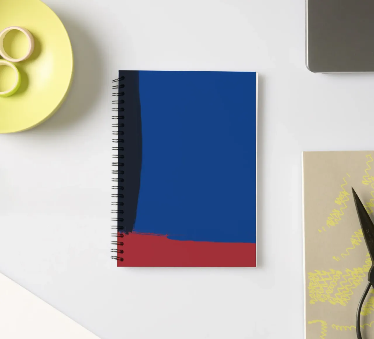 Abstract color block composition spiral notebook by Little Dean