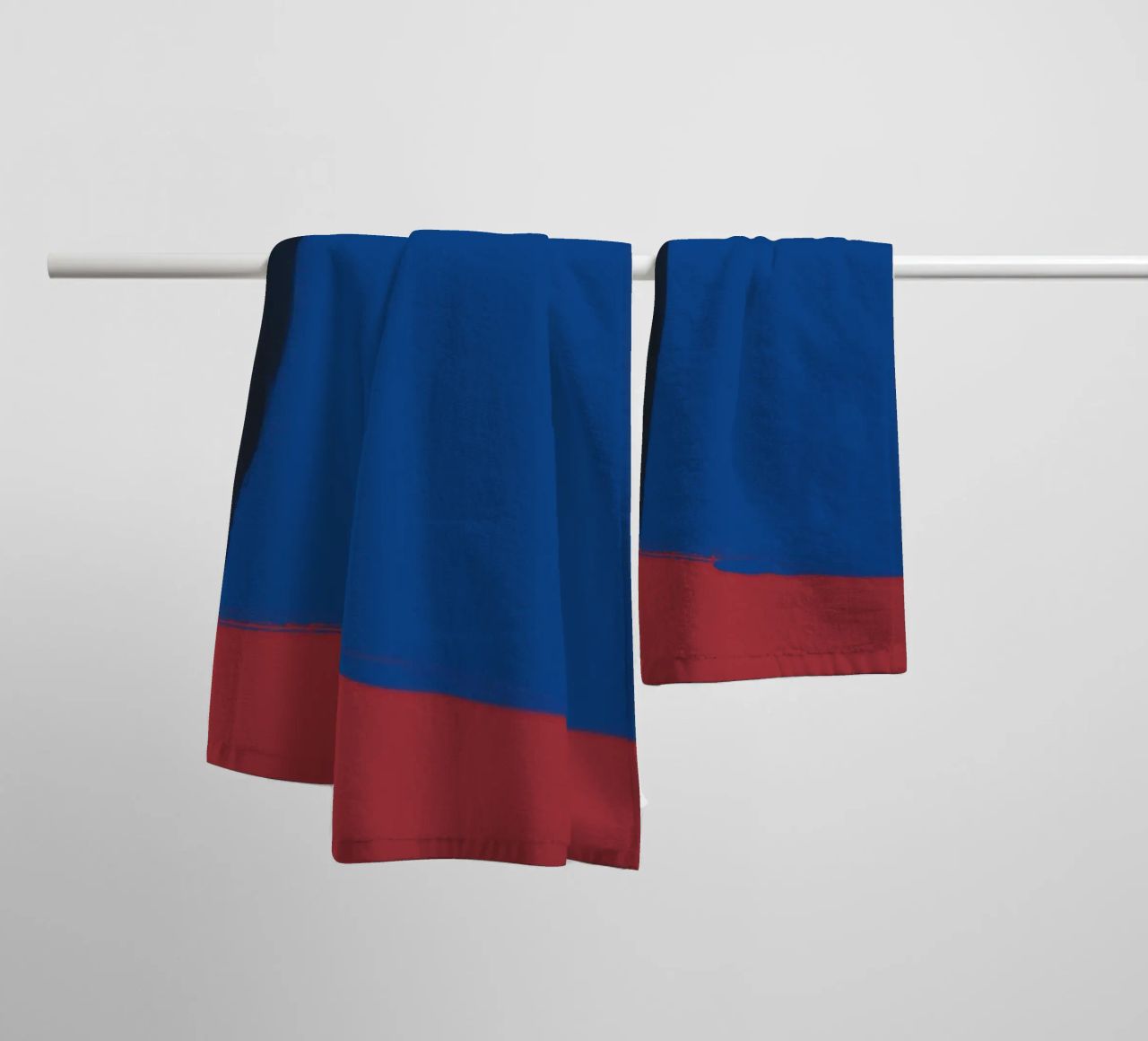 Abstract color block composition towel by Little Dean