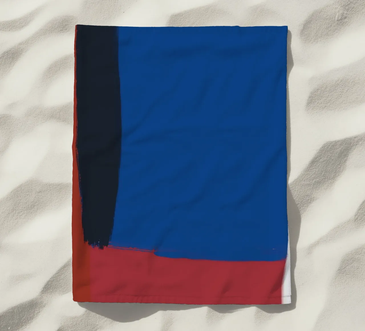 Abstract color block composition beach towel by Little Dean