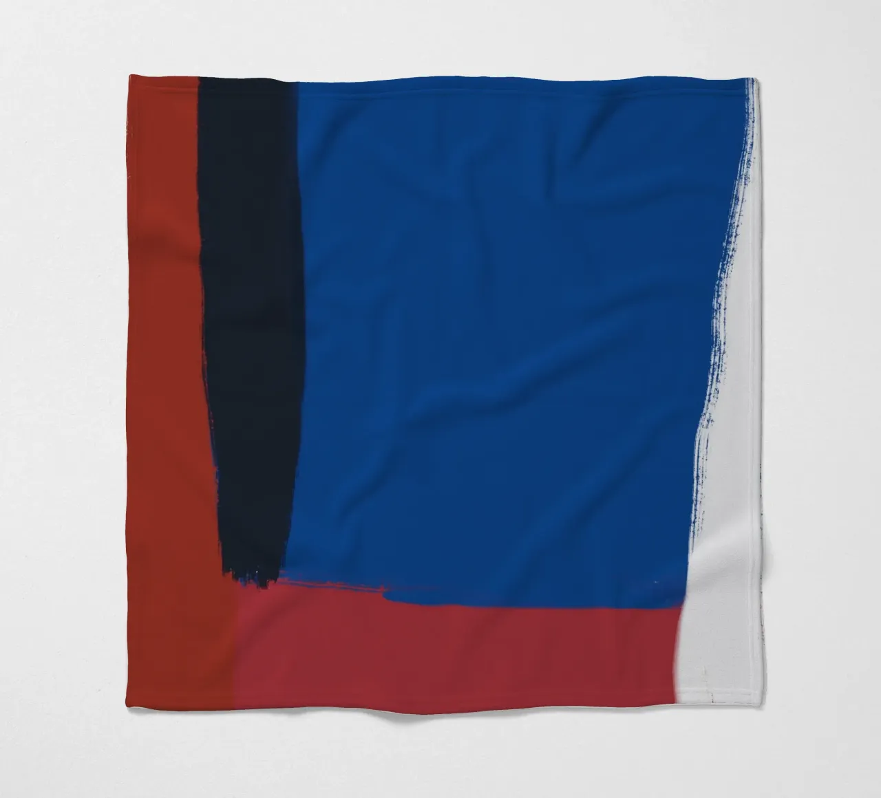 Abstract color block composition fleece blanket by Little Dean