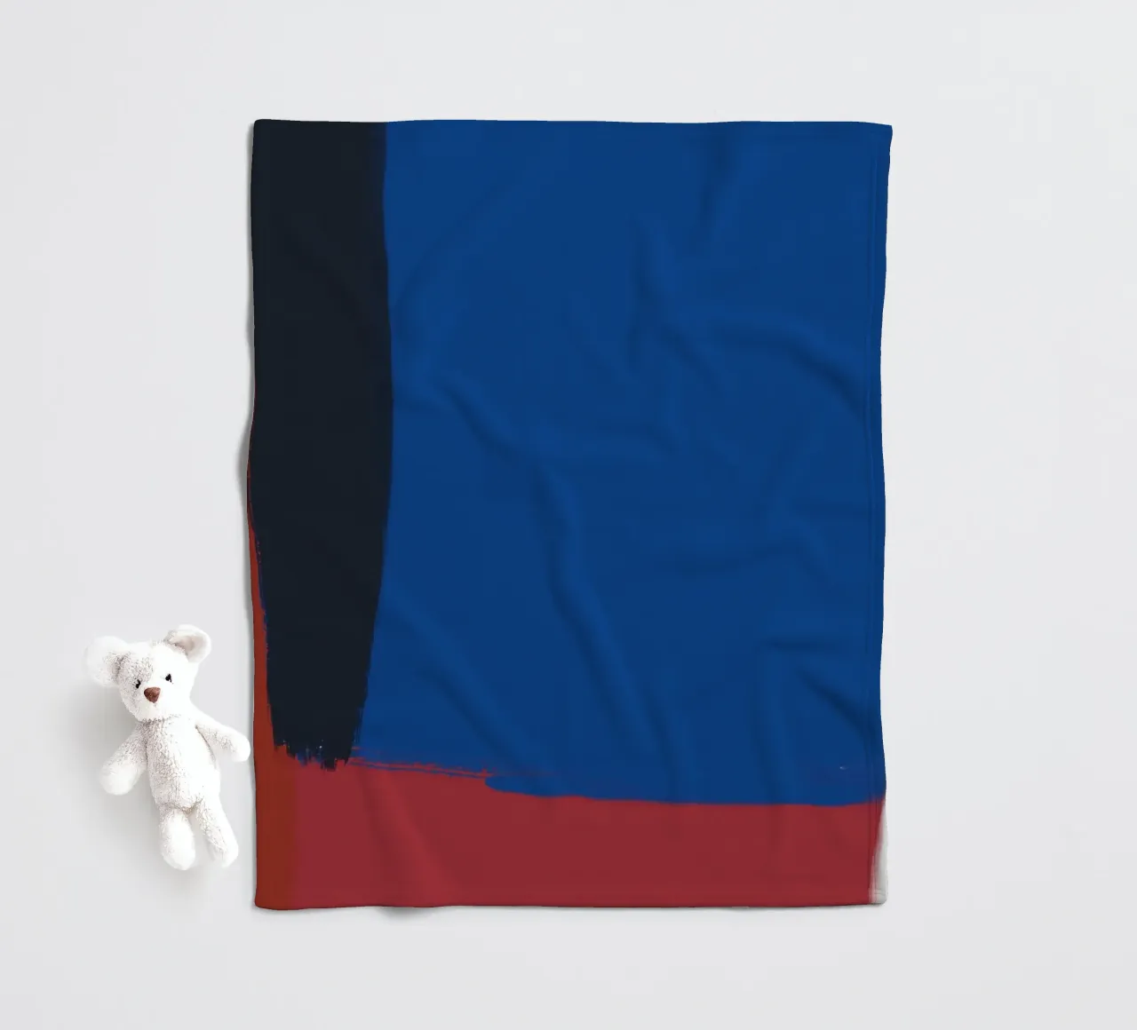 Abstract color block composition fleece blanket by Little Dean