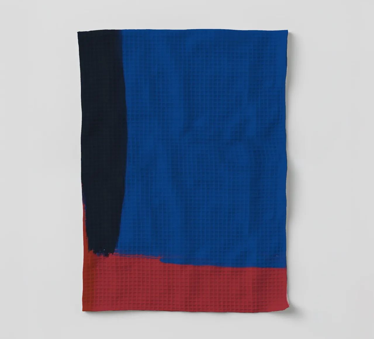 Abstract color block composition tea towel by Little Dean