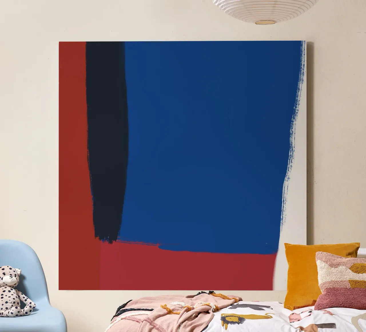 Abstract color block composition canvas by Little Dean