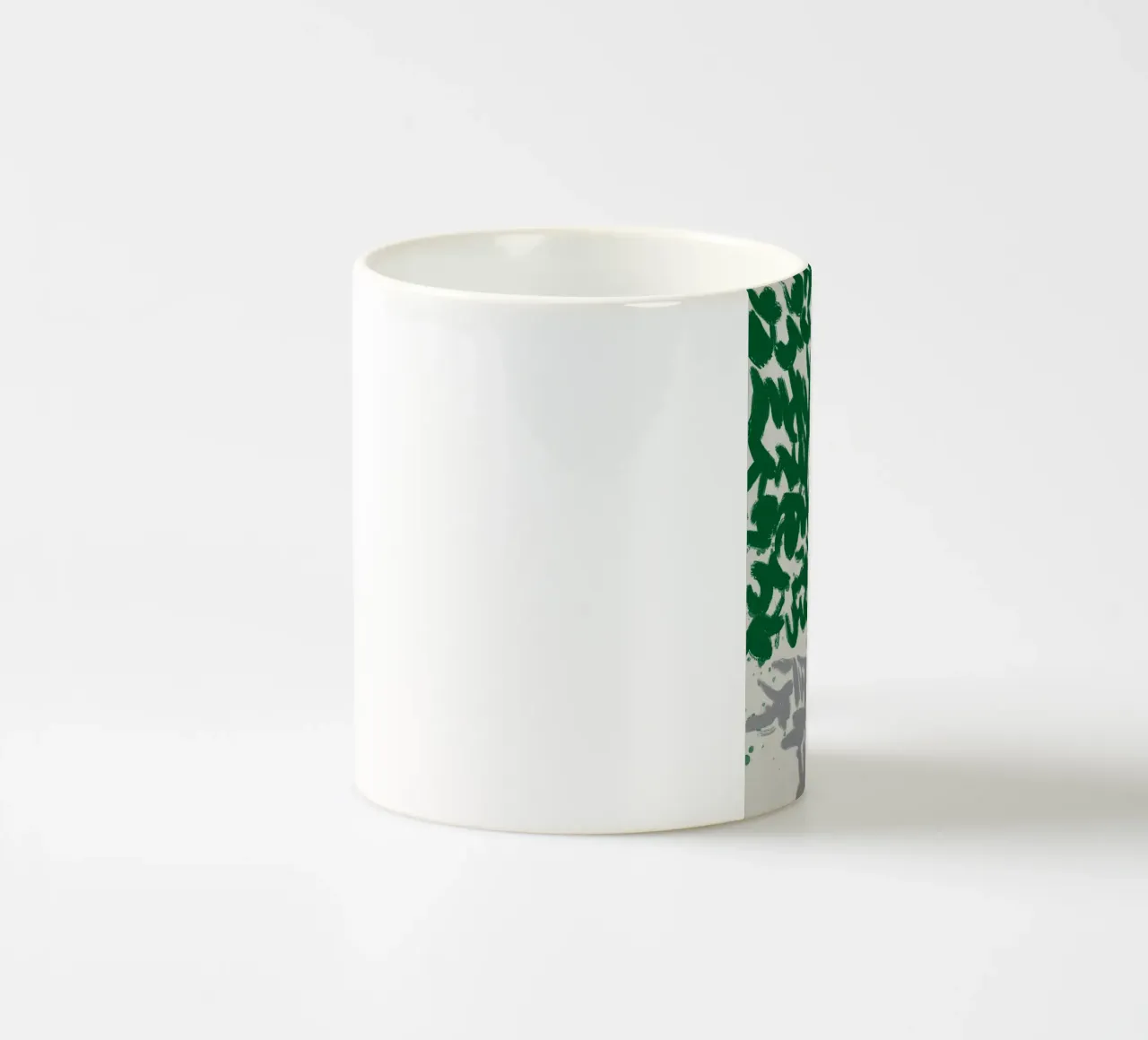 Espressive pennellate astratte in verde tazza in ceramica da Little Dean