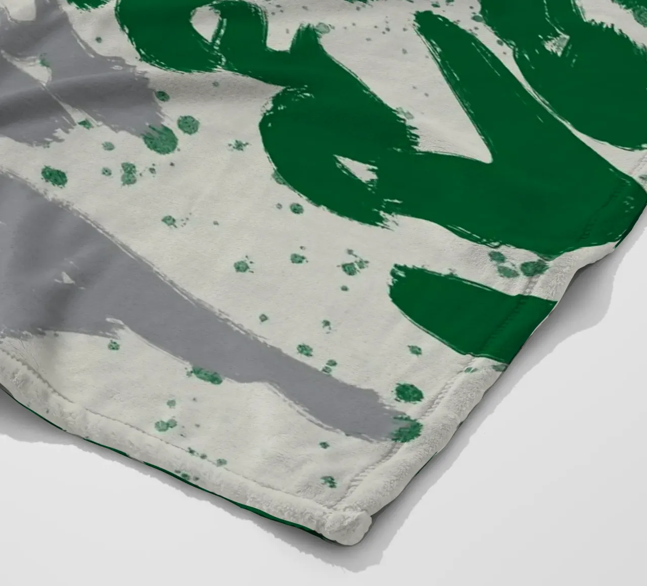 Espressive pennellate astratte in verde coperta in pile da Little Dean