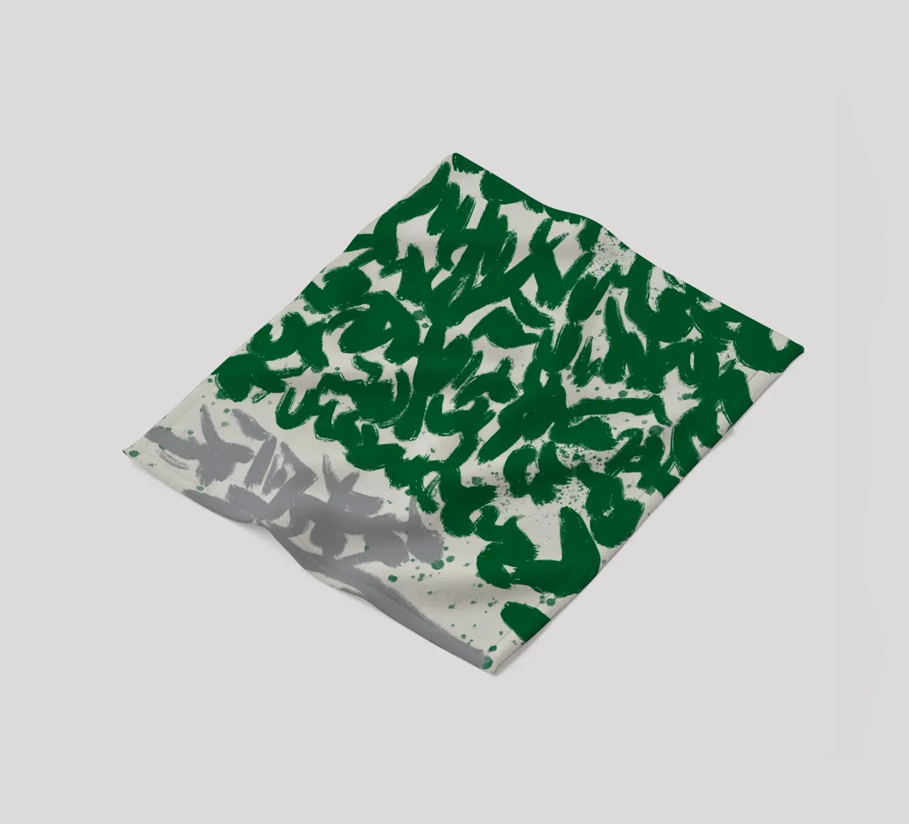 Espressive pennellate astratte in verde coperta in pile da Little Dean
