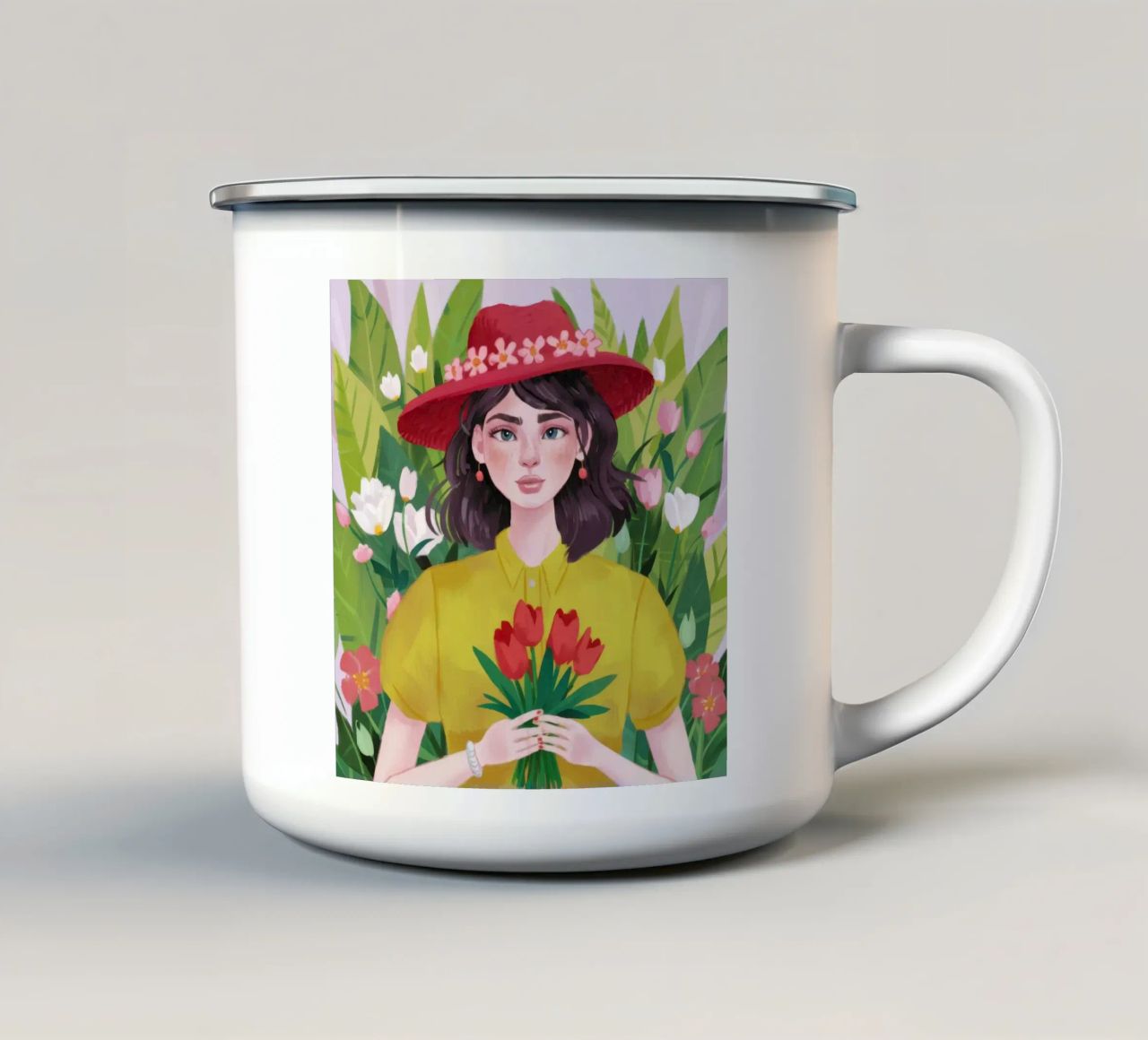Tulipano Primavera Reverie tazza in smalto da Aether Brush