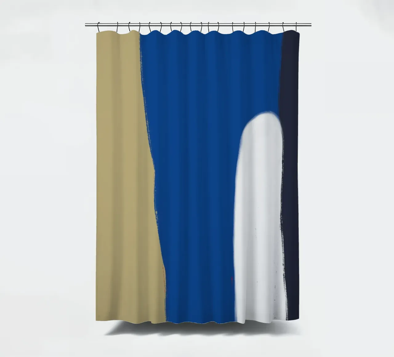 Abstract color block composition x shower curtain by Little Dean
