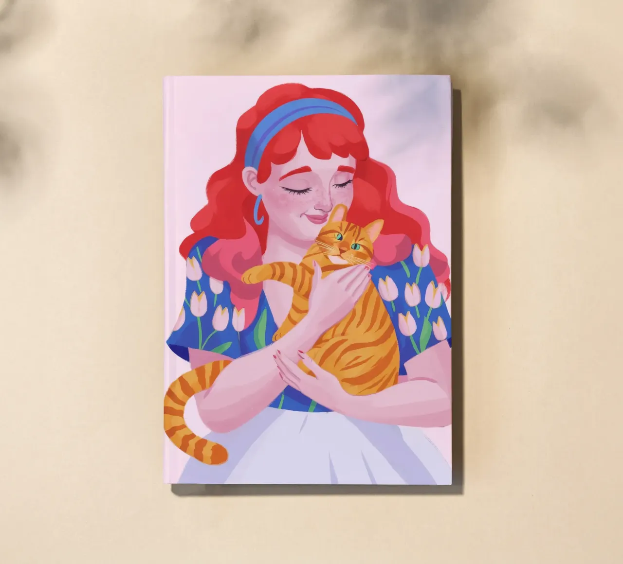 Ginger Cat Embrace notebook by Aether Brush