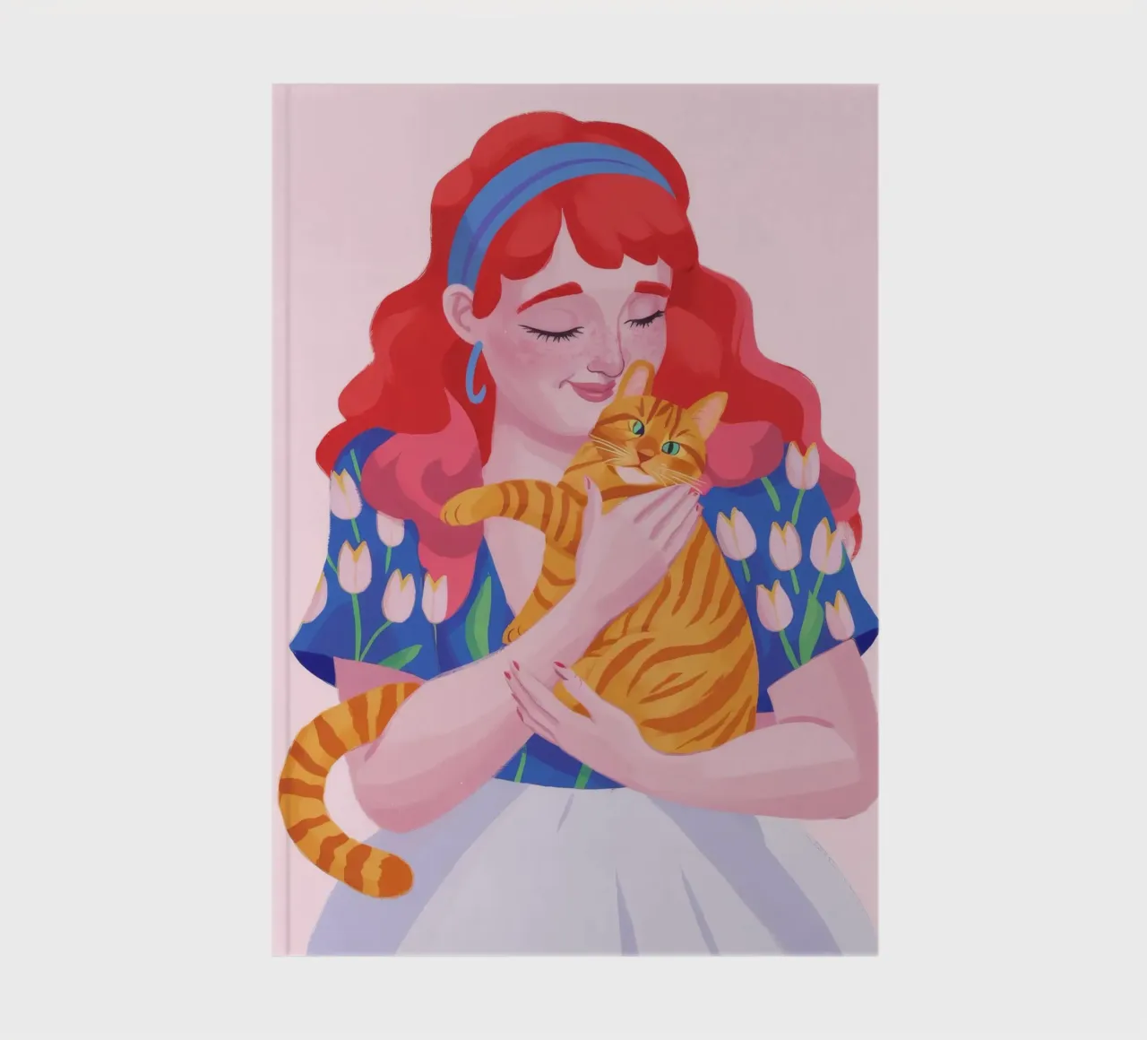 Ginger Cat Embrace notebook by Aether Brush