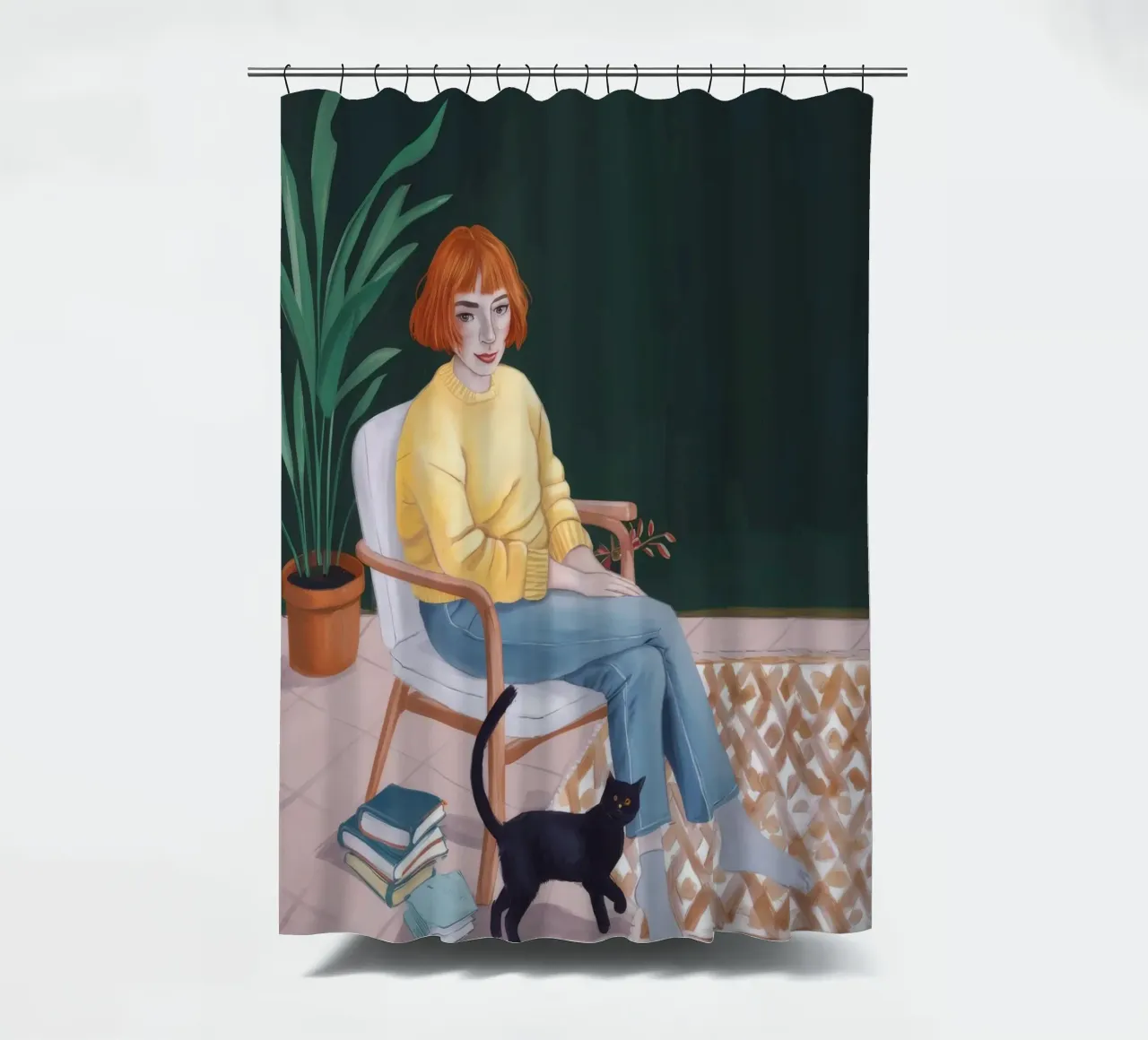 Golden Homely Reverie shower curtain by Aether Brush