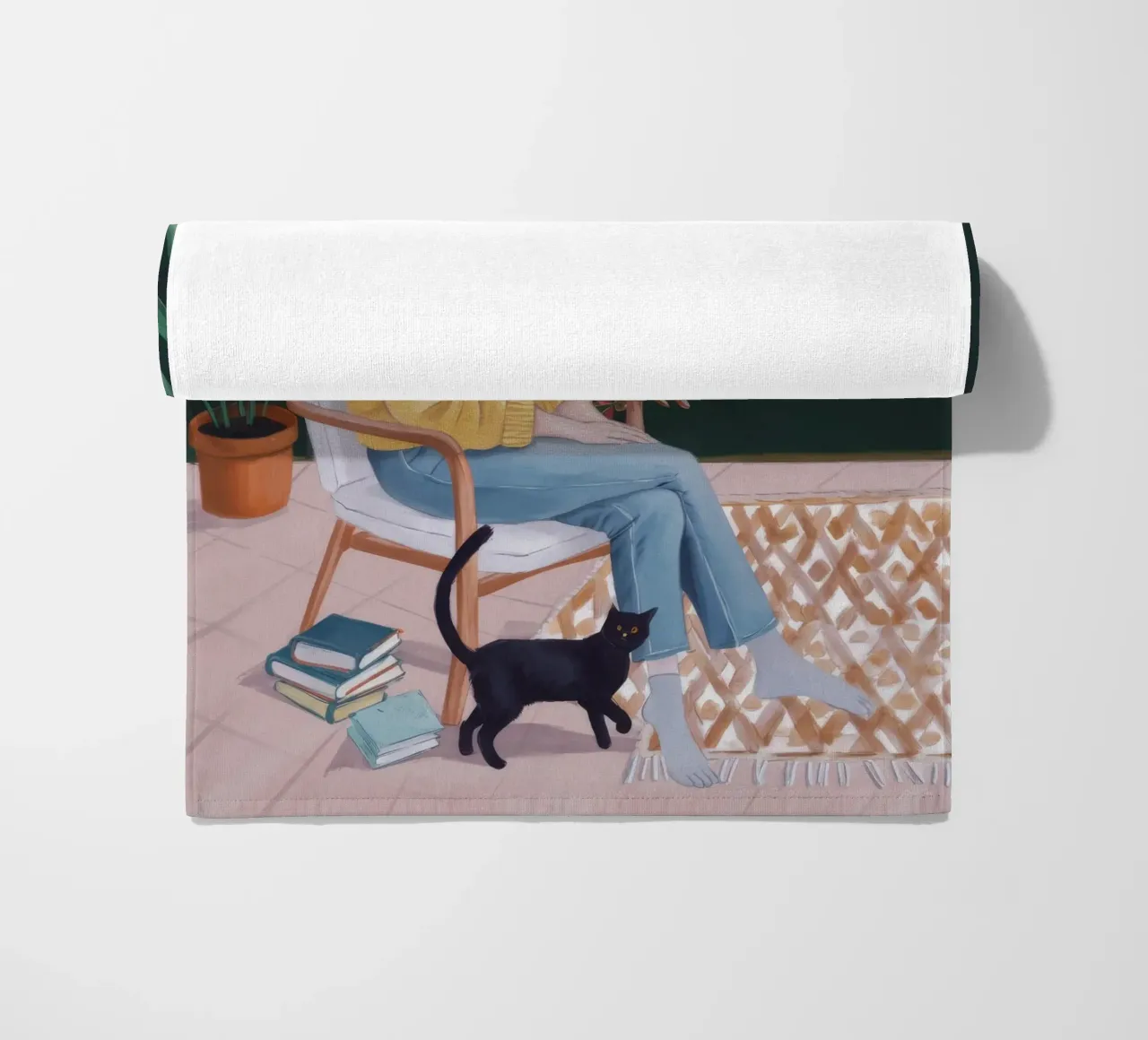 Golden Homely Reverie beach towel by Aether Brush