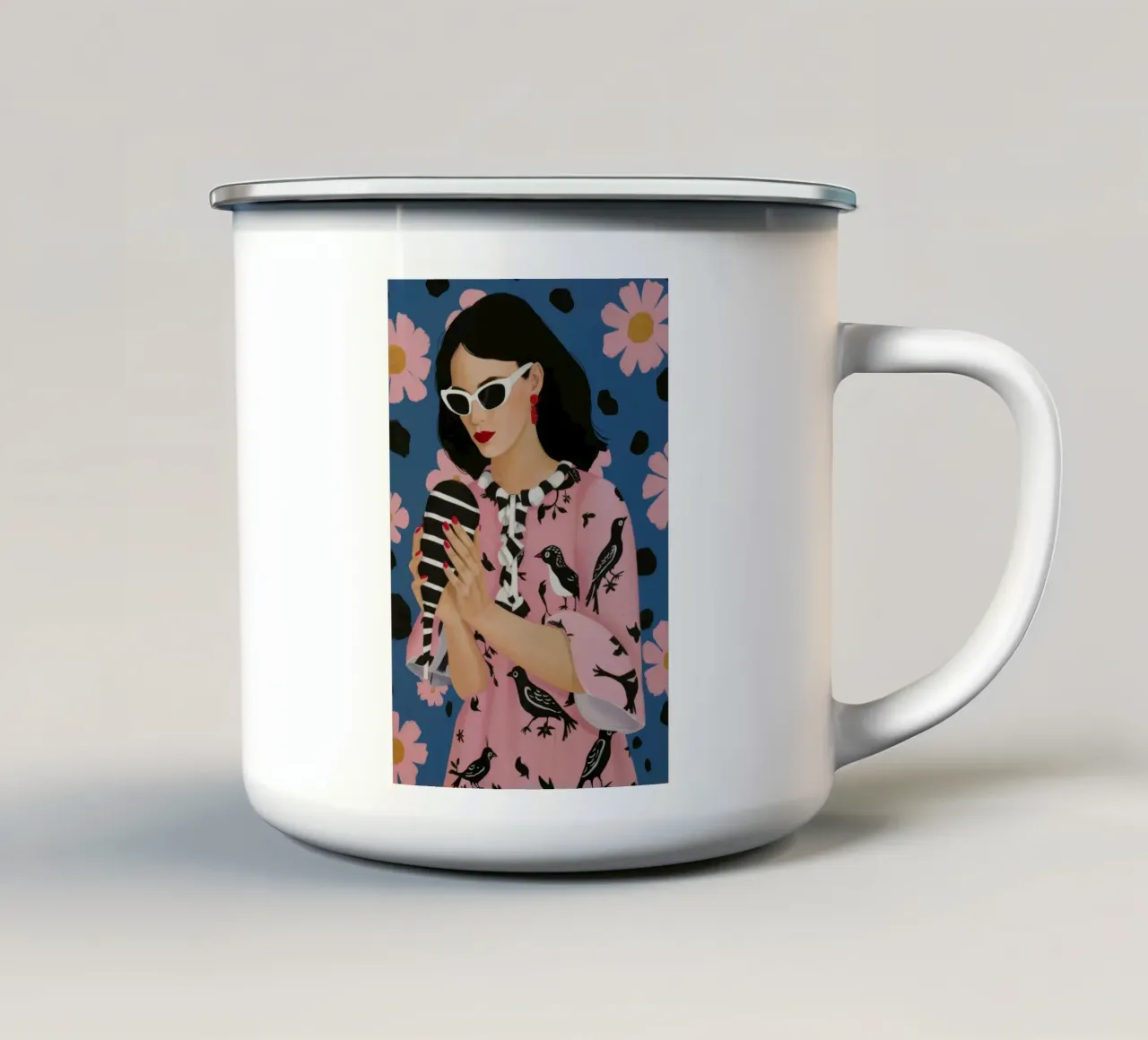 Enigma mistico floreale tazza in smalto da Aether Brush