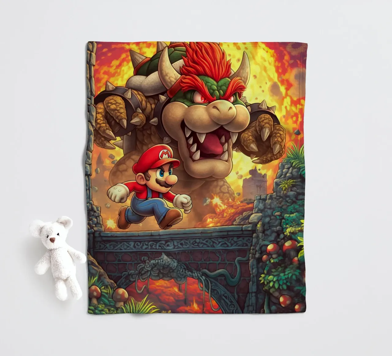 Super Mario fleece blanket by Fleur de Lys
