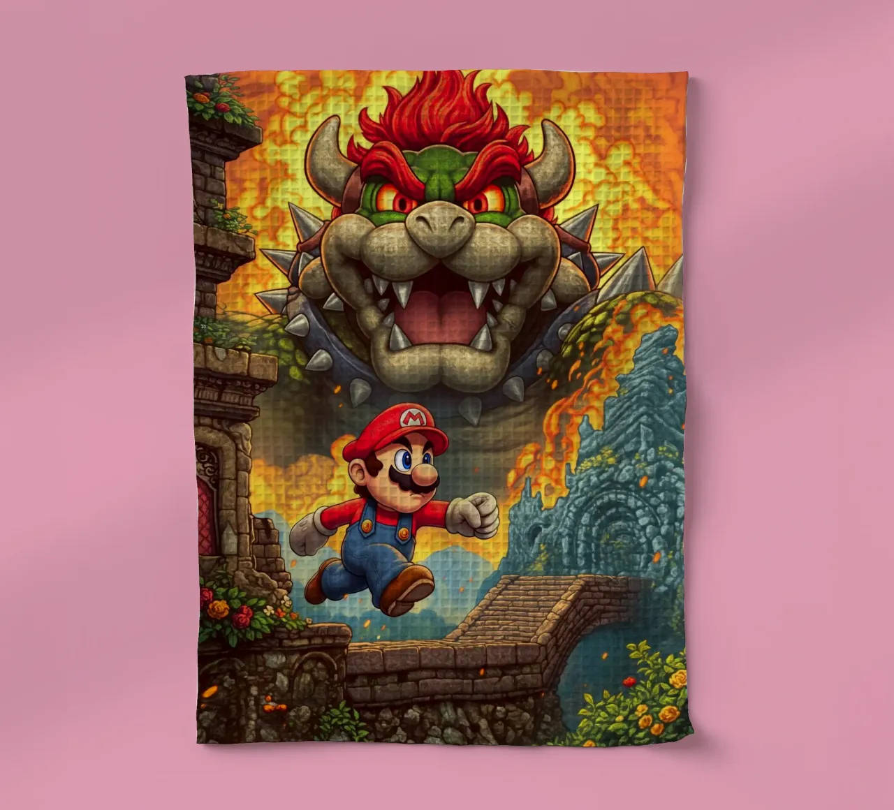 Super Mario tea towel by Fleur de Lys