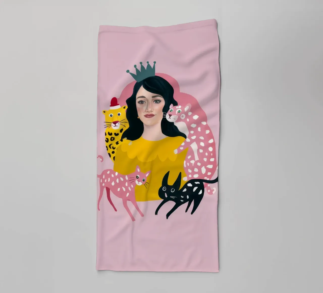 Abbraccio felino regale asciugamano da bagno da Aether Brush