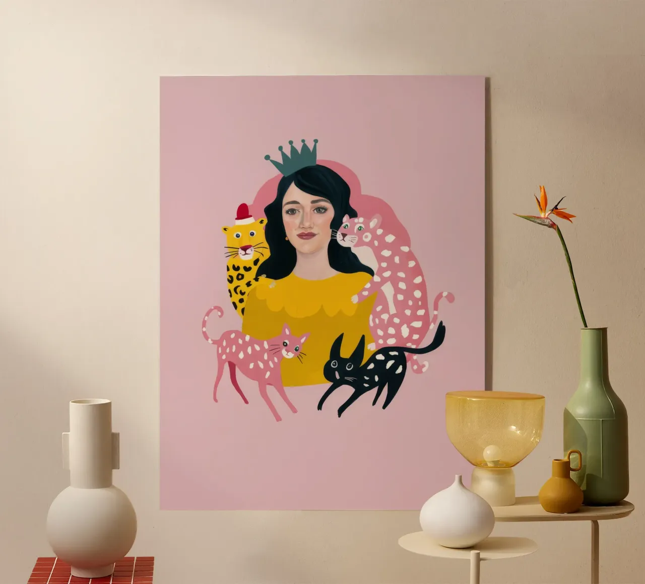 Abbraccio felino regale plexiglass da Aether Brush