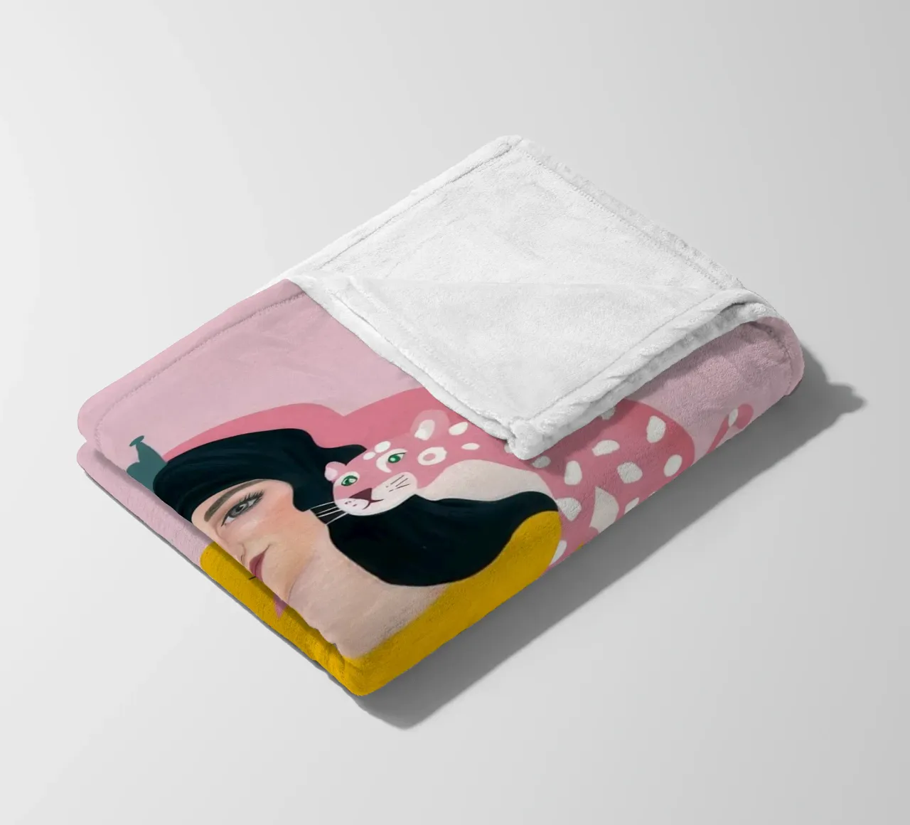Abbraccio felino regale coperta in pile da Aether Brush