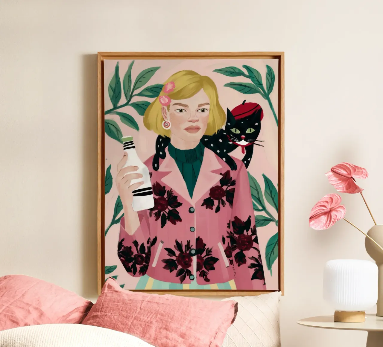 Ribellione floreale vintage tela con Cornice a cassetta da Aether Brush